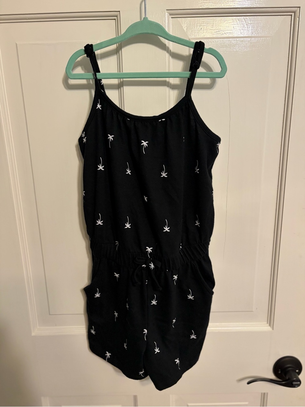 Cat & Jack Black Palm-Print Girls Romper